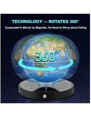 Arabest Floating Magnetic Levitating Globe with LED Light 360° Rotating Geographic Globe, Blue