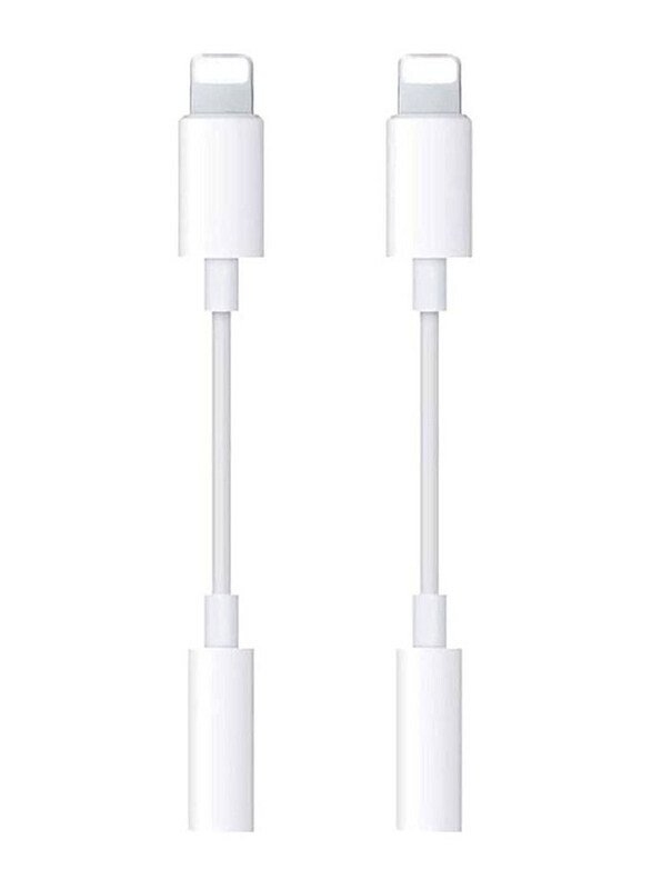 

Generic 2-Piece Headphone Jack Adapter, Lightning to 3.5 mm Jack for Apple Devices, White