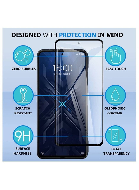 Xiaomi Black Shark 5 Pro Easy Bubble-Free Installation Scratch Resistant Tempered Glass Screen Protector, 2 Piece, Clear