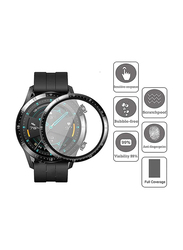 5D Full Curved Tempered Glass Screen Protector for Huawei Watch GT3 46mm, Clear/Black