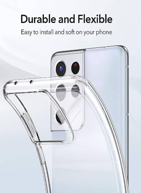 Samsung Galaxy S21 Ultra Silicone Soft Thin Crystal Protective Mobile Phone Case Cover with Corner Bumpers, Clear