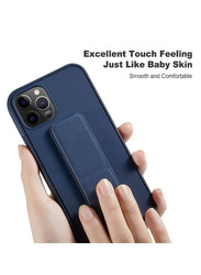 Apple iPhone 14 Pro Max Foldable Silicone Magnetic Finger Strap and Hand Grip Back Mobile Phone Case Cover, Blue