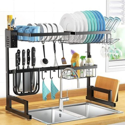 Eesyy 2-Tier Large Capacity Dish Drying Rack, Multicolour