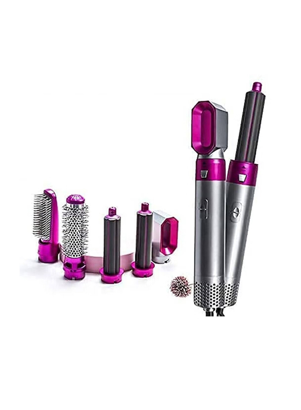 XiuWoo 5-in-1 Hot Air Styler Curler, Grey/Pink