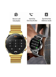 Haino Teko Germany Full Touch Screen Stainless Steel Bluetooth Call IP68 Waterproof Smartwatch, Gold