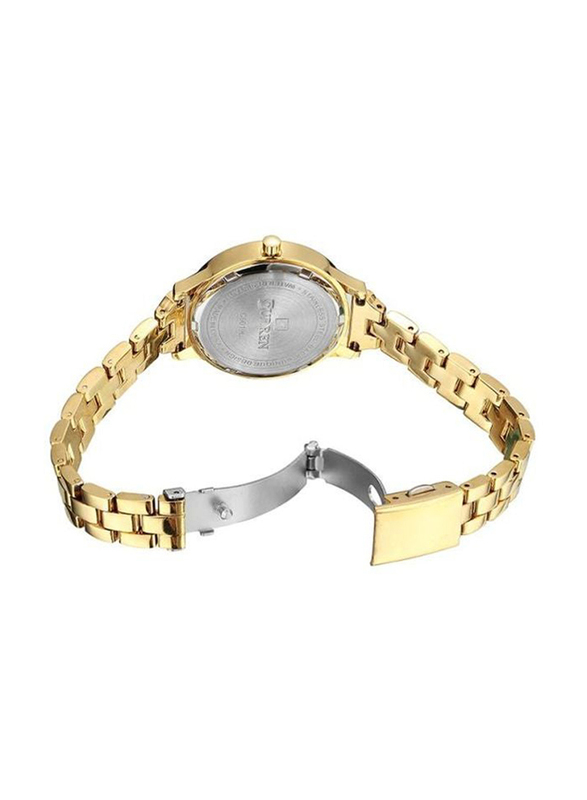 Curren Analog Watch for Women with Alloy Band and Water Resistant, 9019, Gold