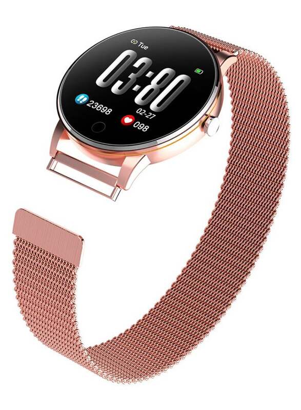Sports Waterproof Smartwatch, Heart Rate Detection, Rose Gold/Black