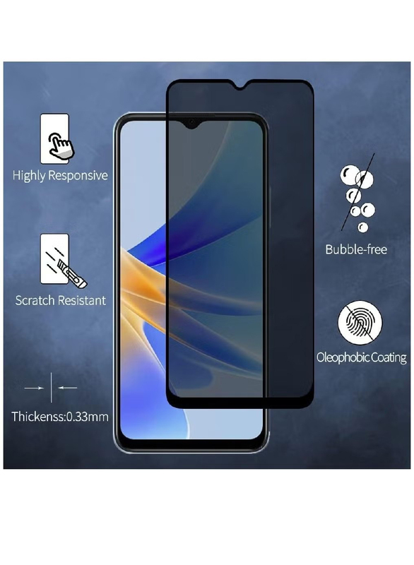 HYX Huawei Nova Y70 Anti-Spy Full Screen Privacy Tempered Glass Screen Protector, 2-Piece, Clear