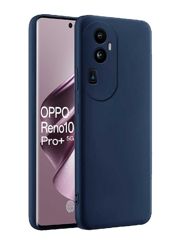 Zoomee Oppo Reno 10 Pro+ 5G Liquid Silicone Rubber Camera Protection Ultra Slim Mobile Phone Case Cover, Blue