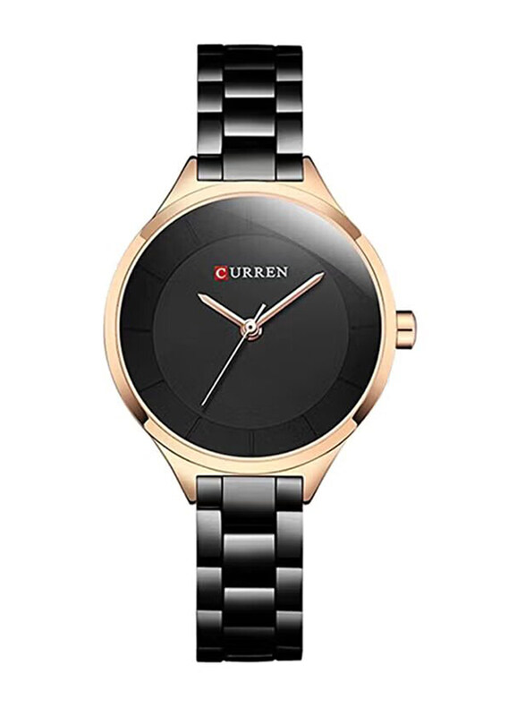 

Curren Analog Watch for Women with Stainless Steel Band, Water Resistant, WT-CU-9015-B, Black