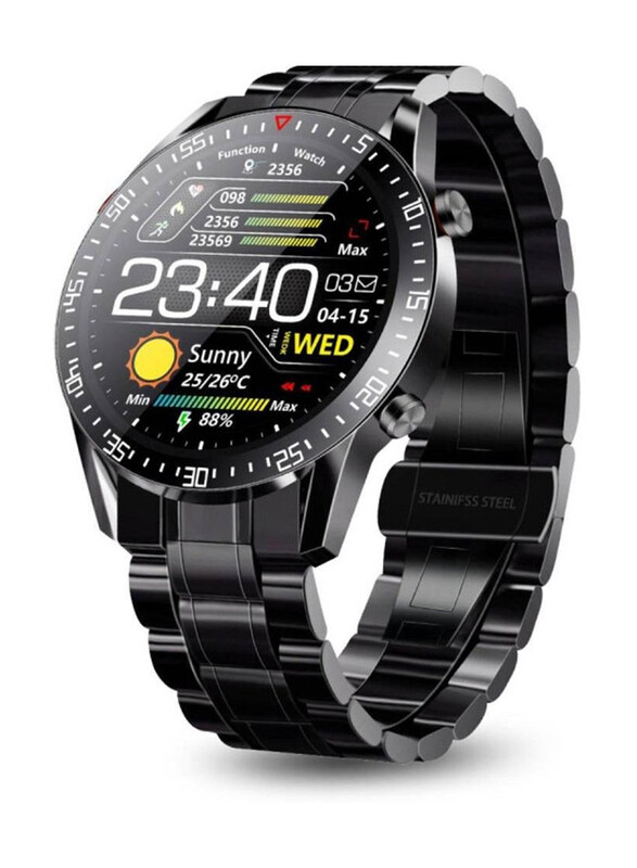 

LW 46mm Sports and Business Smartwatch, IP68 Waterproof, Pedometer, Black