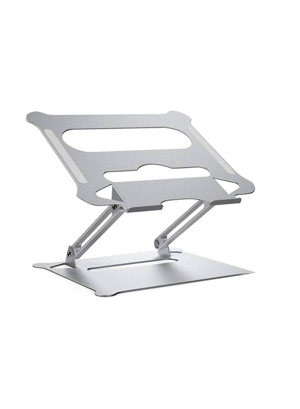 Foldable Laptop Stand Holder with Heat Vent Ergonomic Portable Aluminum Stand, Silver
