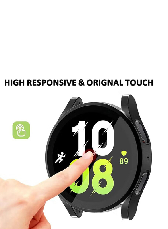 ZooMee Protective Ultra Thin Soft TPU Shockproof Case Cover for Samsung Galaxy Watch 4 44mm, Black