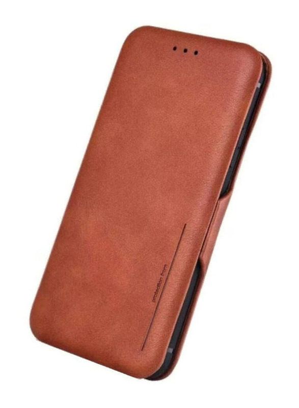 Olliwon Huawei P50 Pro Protective Smart PU Leather Card Holder with Auto Magnetic Closure Mobile Phone Case Cover, Brown