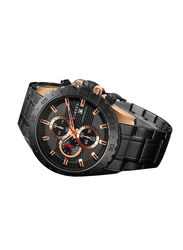 Curren Stylish Analog Watch for Men with Stainless Steel Band, Chronograph, Black-Rose Gold