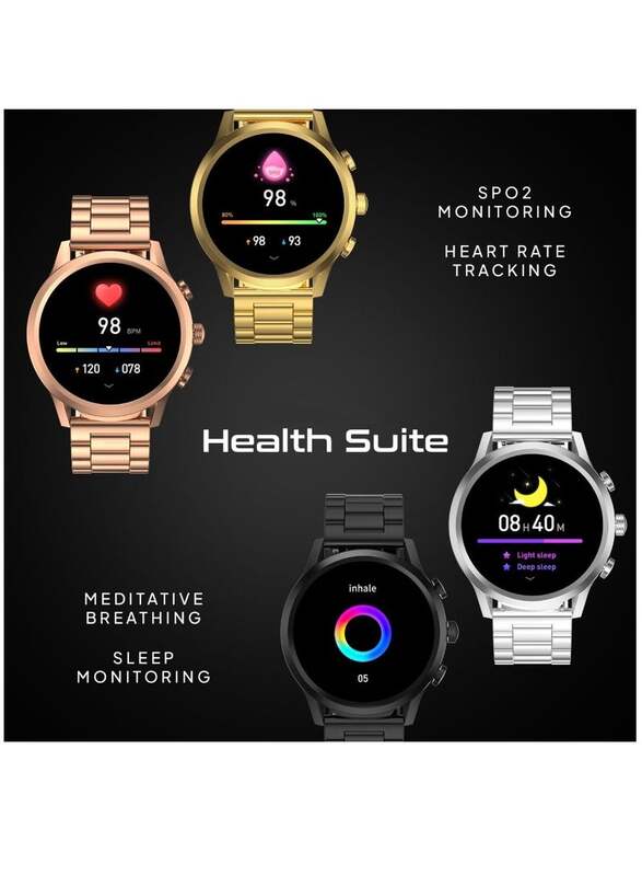 Haino Teko Full Screen Touch Smartwatch with Bluetooth Calling, Heart Rate Monitoring, Black