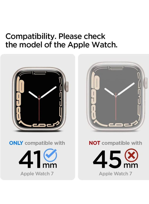 Thin Fit Case Cover for Apple Watch Series 7 38mm, Crystal Clear