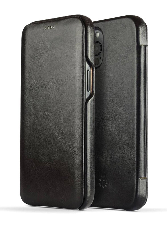 

Generic Apple iPhone 12 Pro Protective Flip Leather Wallet Mobile Flip Case Cover, Black