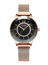 Curren Analog Watch for Women with Metal Band, J4065RB, Rose Gold-Black