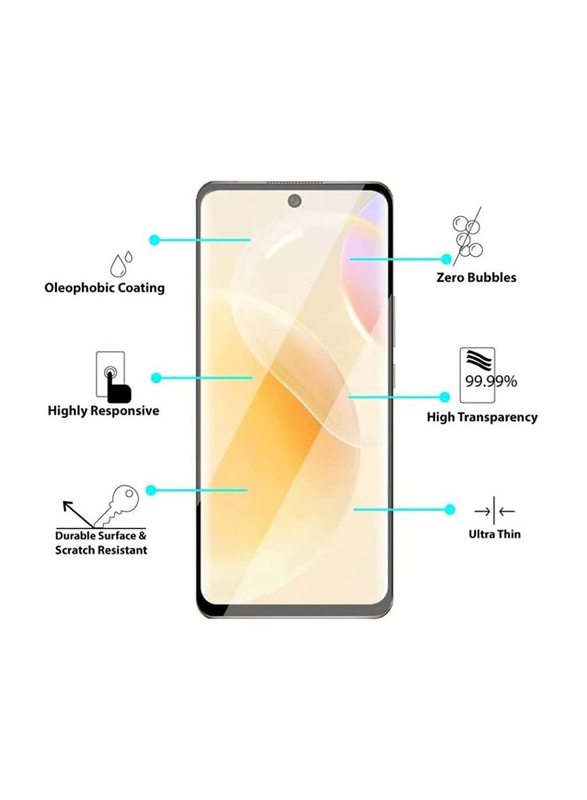 Huawei Nova 9 Tempered Glass Mobile Phone Screen Protector, Clear/Black