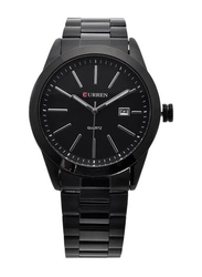 Curren Analog Watch for Men with Stainless Steel Band, N652 035 030, Black