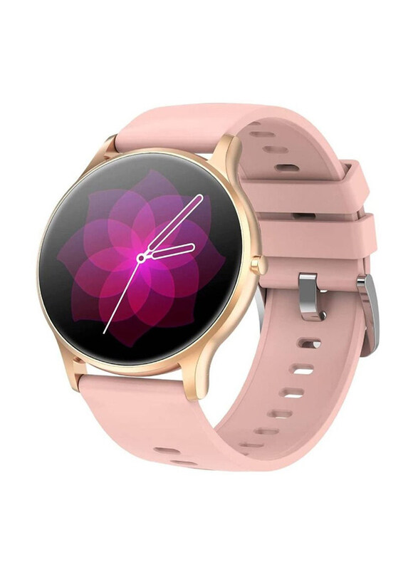 

Generic Full Touch Large Display Round Smartwatch, Gold/Pink