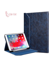 Cat-Cot Apple iPad Pro 2022 PU Leather Tablet Case with Cover with Pen Holder, Blue