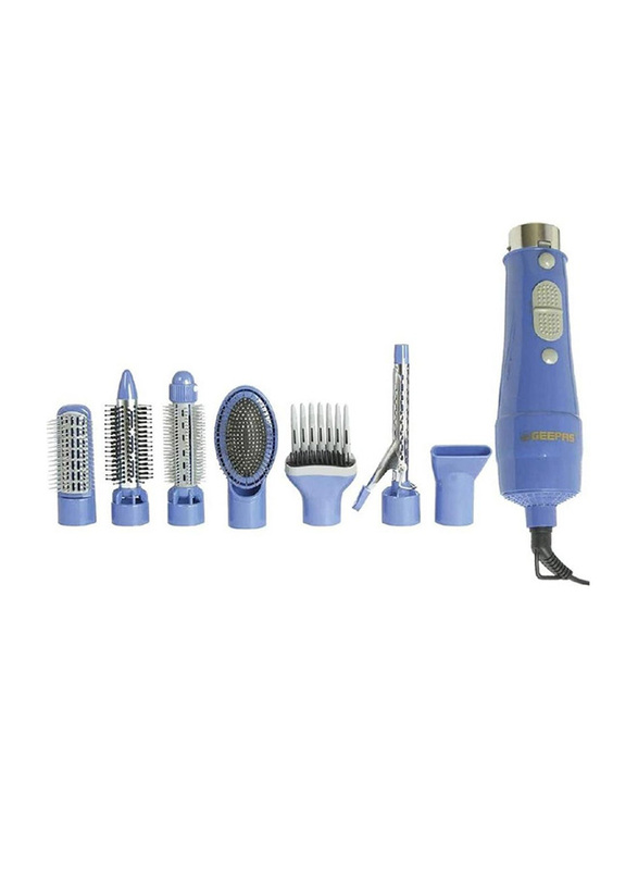 Geepas New Electric 8 in 1 Hair Styler & Blower, Blue