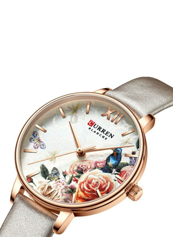 Curren Analog Watch for Women with Alloy Band, J4275BR-KM, Silver-Multicolour