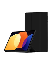 Dux Ducis Xiaomi Pad 5 Pro 12.4-inch Premium PU Ultra Thin Smart Cover with Auto Sleep Wake Feature Tablet Flip Case Cover, Black