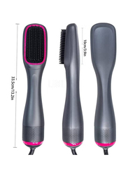Arabest 3 In 1 Professional Hair Brush Negative Ion Blow Dryer Straightening Brush Hot Air Styling Comb, Grey