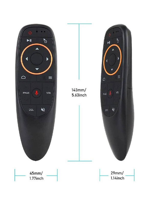 Voice Air Mouse Wireless Remote 2.4G RF  Control with 6 Axis Gyroscope for Android TV Box/PC/Smart TV/HTPC/Projector, Black