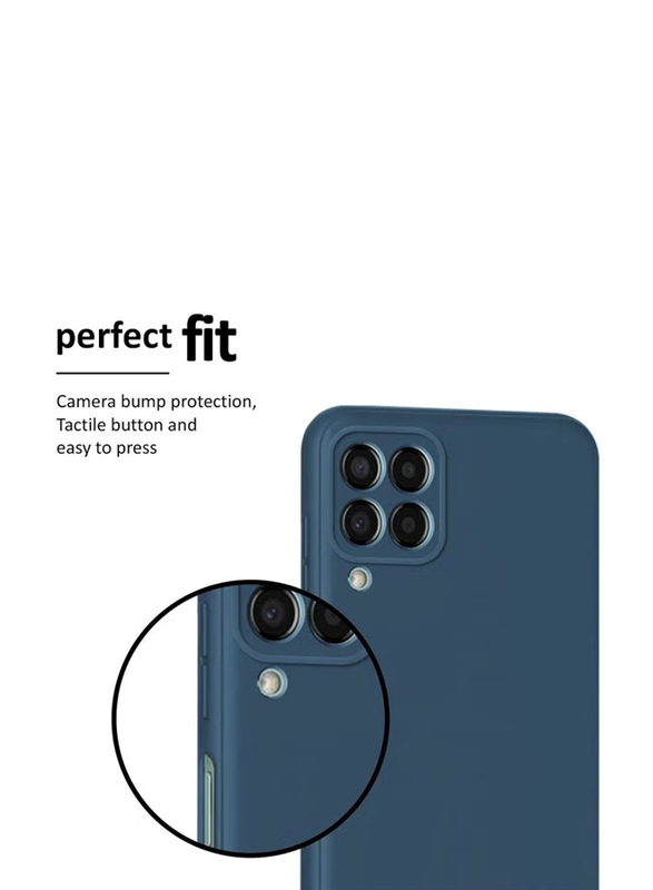 Zoomee Samsung Galaxy M33 5G Protective Silicone Flexible Camera Protection Slim Ultra Soft Back Mobile Phone Case Cover, Blue