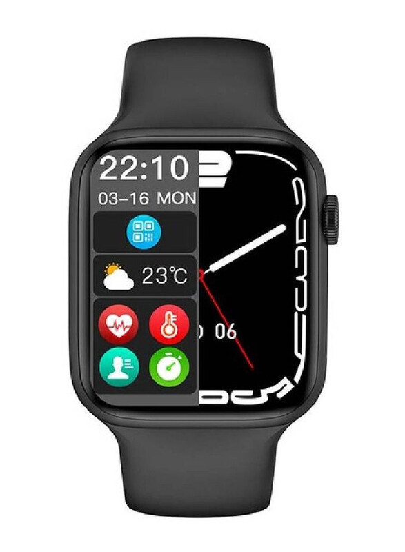 

LW Series 7 Full Touch Screen Bluetooth Smartwatch with Wireless Charging & Call Split Screen for iPhone Android, Black