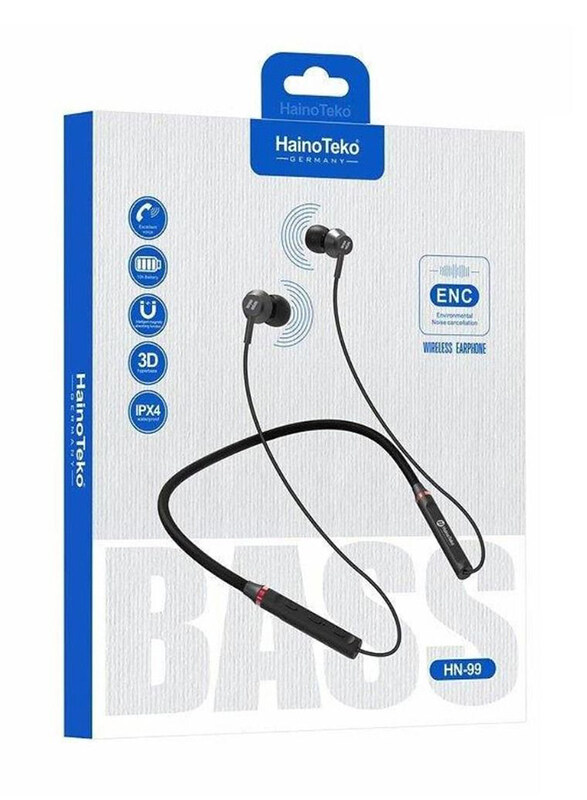 

Haino Teko Germany ENC HN-99 Wireless Bluetooth Neckband Waterproof Earphone, Black