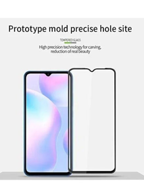 Xiaomi Redmi 9 Active Full-Screen Tempered Glass Screen Protector, Black/Clear