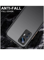 Olliwon Xiaomi Mi 12T/12T Pro Protective Shockproof Anti-Slip Slim Matte Back Mobile Phone Case Cover, Black