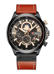 Curren Analog Watch for Men with Alloy Band, Chronograph, J4517B-KM, Brown-Black