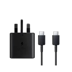 3 Pin Travel Adapter with Cable for Samsung Devices, Black
