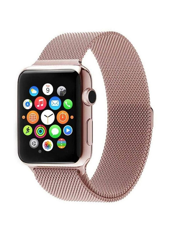 Replacement Milanese Loop Strap for Apple iWatch Series Band 42/44mm, Rose Gold