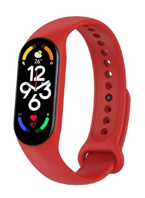 Replacement Soft Silicone Band Strap for Xiaomi Mi Band 7, Red