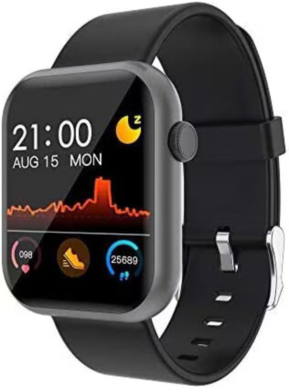 R3L Fitness Sport Smart Watch with Touch Screen & Heart-Rate-Monitor, Black