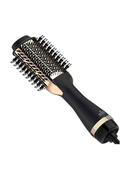 ICS One-Step Hair Dryer Brush for Styling & Frizz Control Negative Ionic Hot Air Brush, Black/Gold