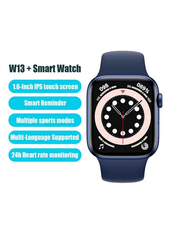 

Hyx W13+ Smart Bracelet Sports Watch 1.6-Inch IPS Touch Screen BT4.0 Fitness Tracker Blue