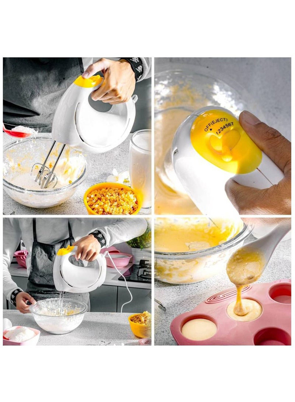 XiuWoo Professional Electric Handheld Food Hand Mixer, White
