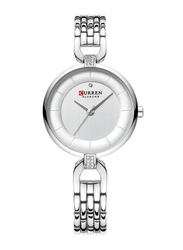 Curren Analog Watch for Women with Stainless Steel Band, Water Resistance, J4169W-KM, Silver