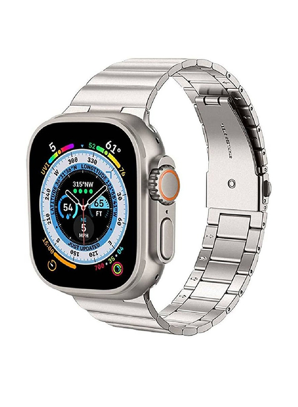 ICS Replacement Stainless Steel Band for Apple Watch Ultra 49mm, Silver