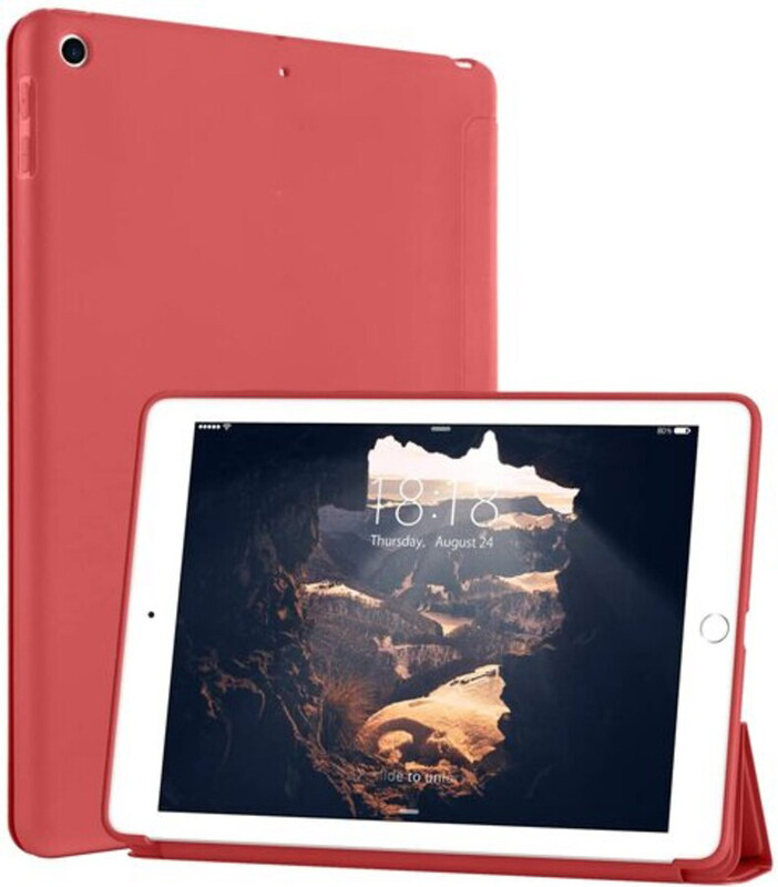 

Generic Apple iPad 9.7-inch 5th/6th Gen 2018/2017 Auto Sleep Wake Ultra Slim Lightweight Soft TPU Smart Tablet Flip Case Cover, Red