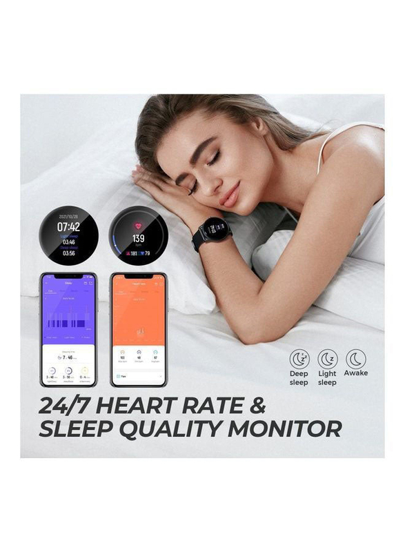 SoundPEATS SpO2 12 Sports Modes Heart Rate Smartwatch, Black