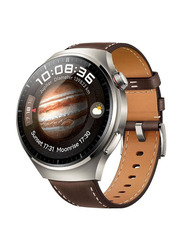 ICS Replacement Genuine Leather Strap for Huawei Watch 4 Pro, Brown